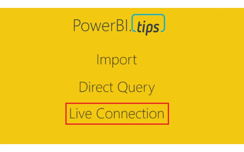 Power BI Connections: Live Connection