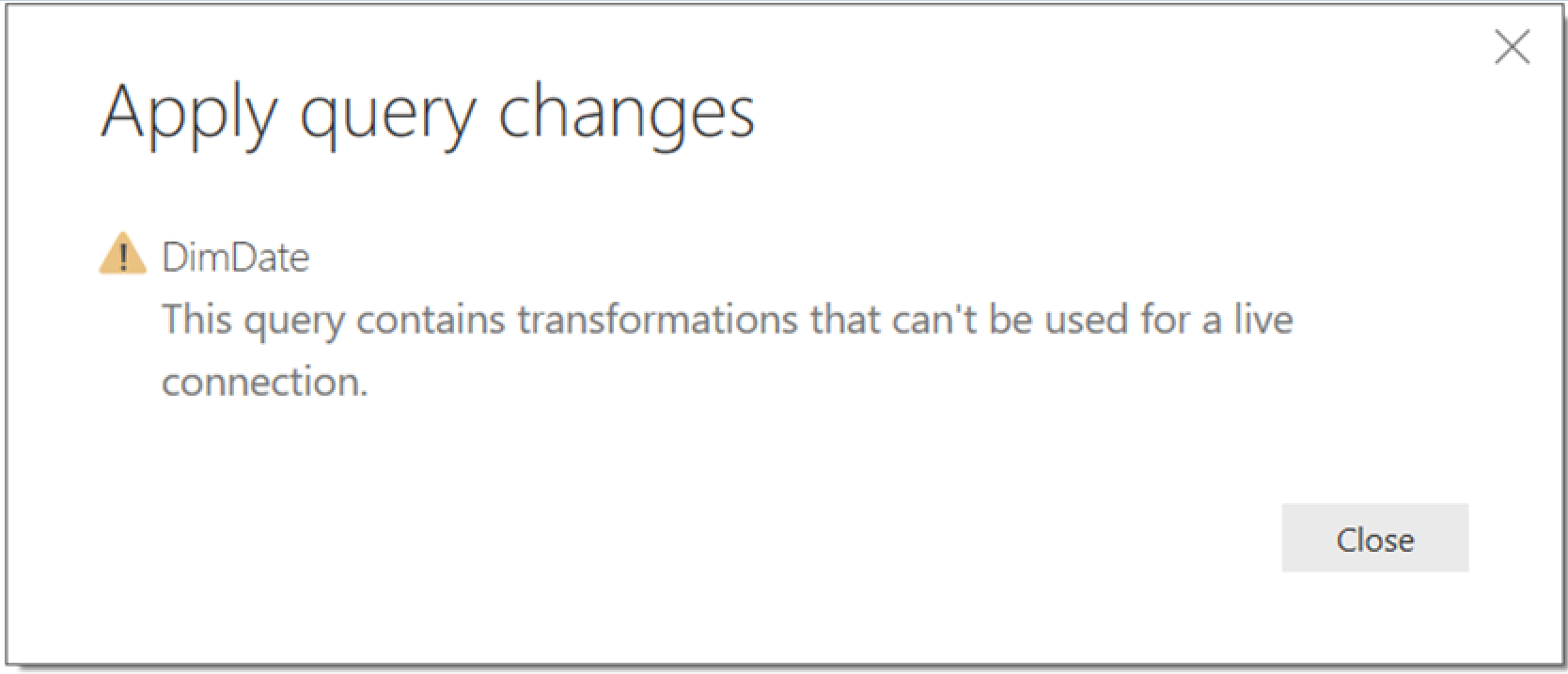 Power BI Connections Direct Query